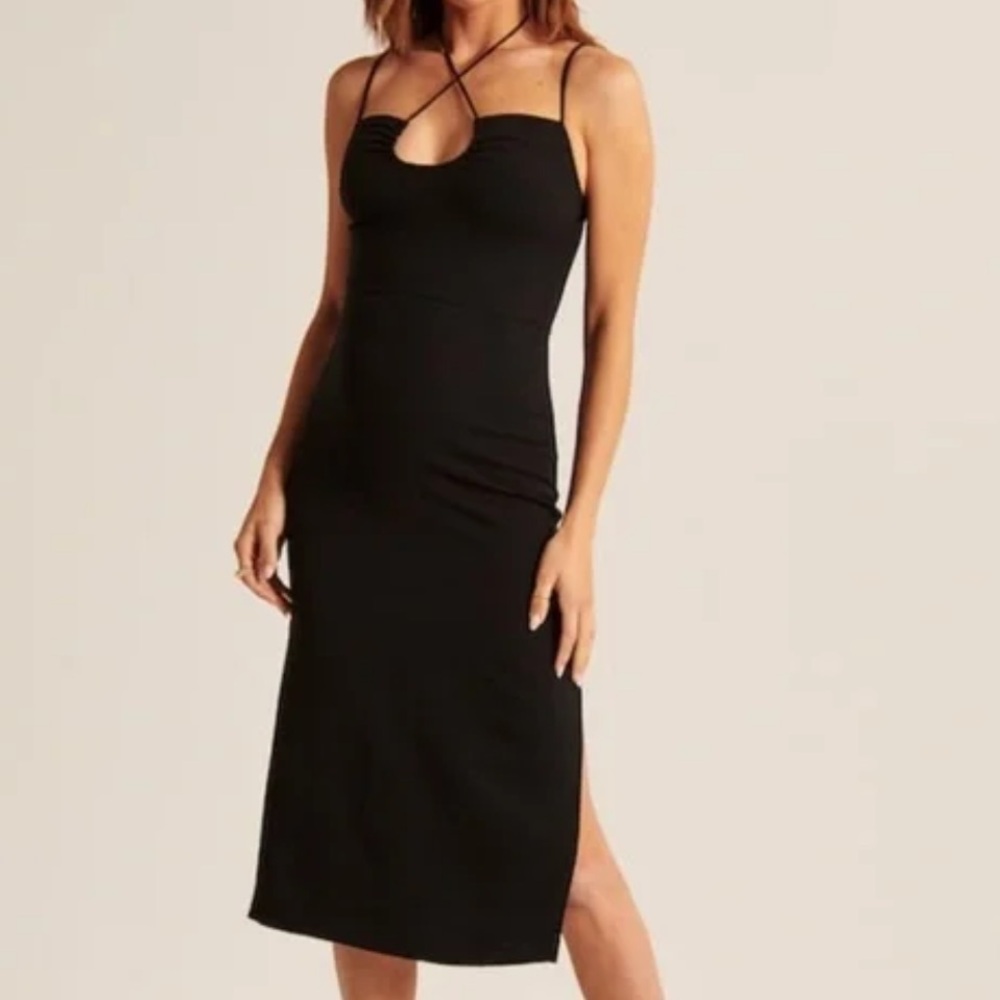 NWOT Abercrombie & Fitch Black Midi Dress XS